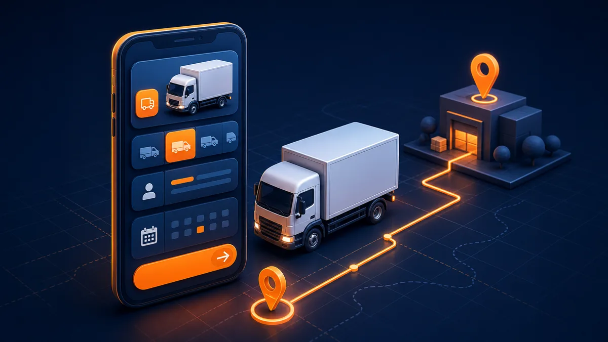 Illustration of the Moving Truck Rental Near Me booking and logistics platform