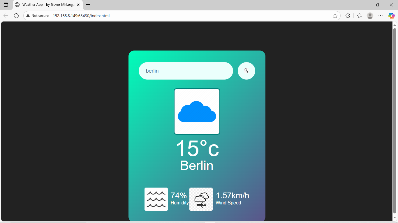 Weather application interface